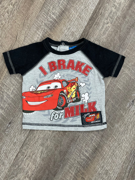 T-Shirt « I Brake for Milk » Flash McQueen - 3-6m