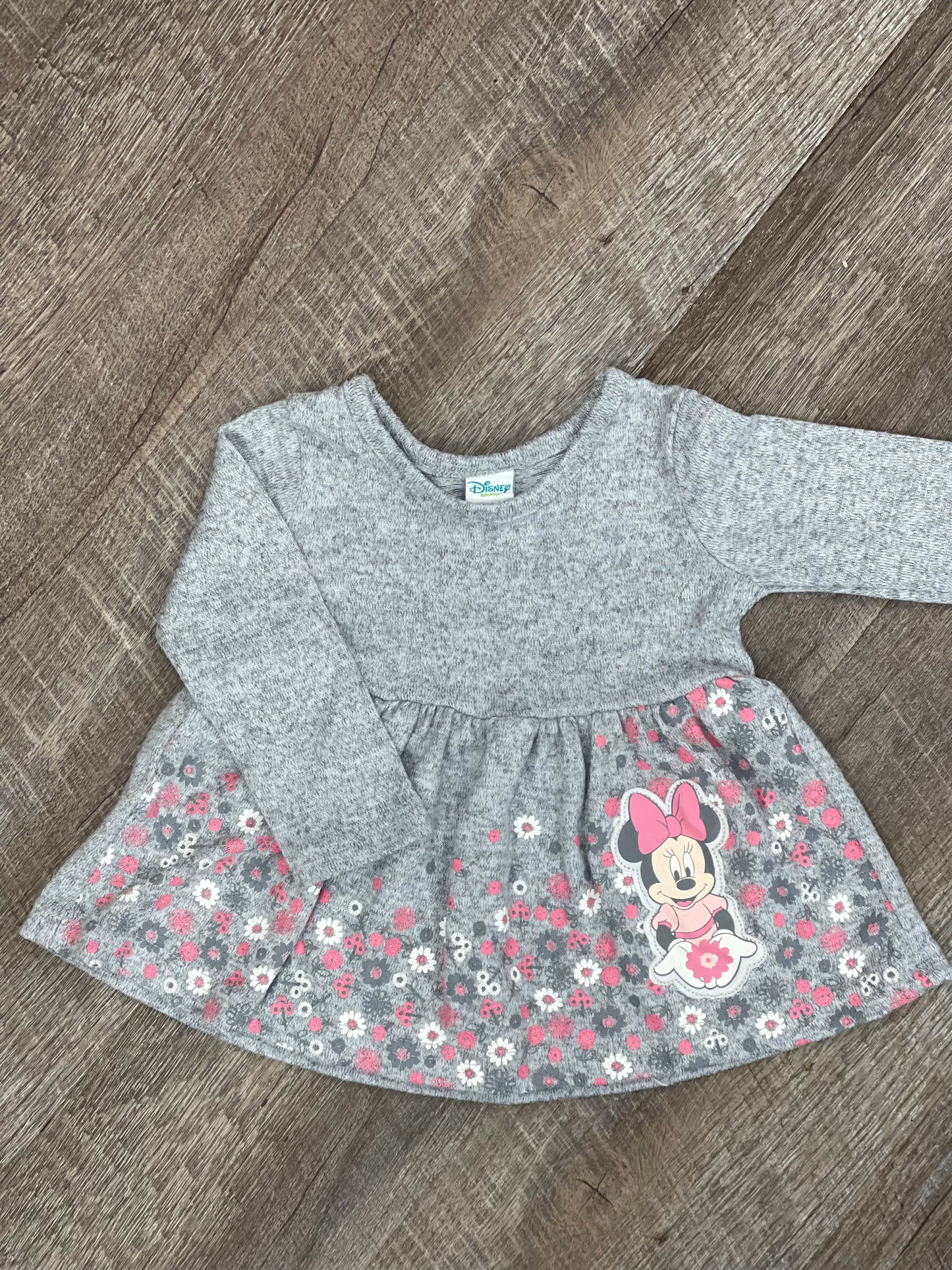 Robe à manches longues fleurie Minnie - 6m