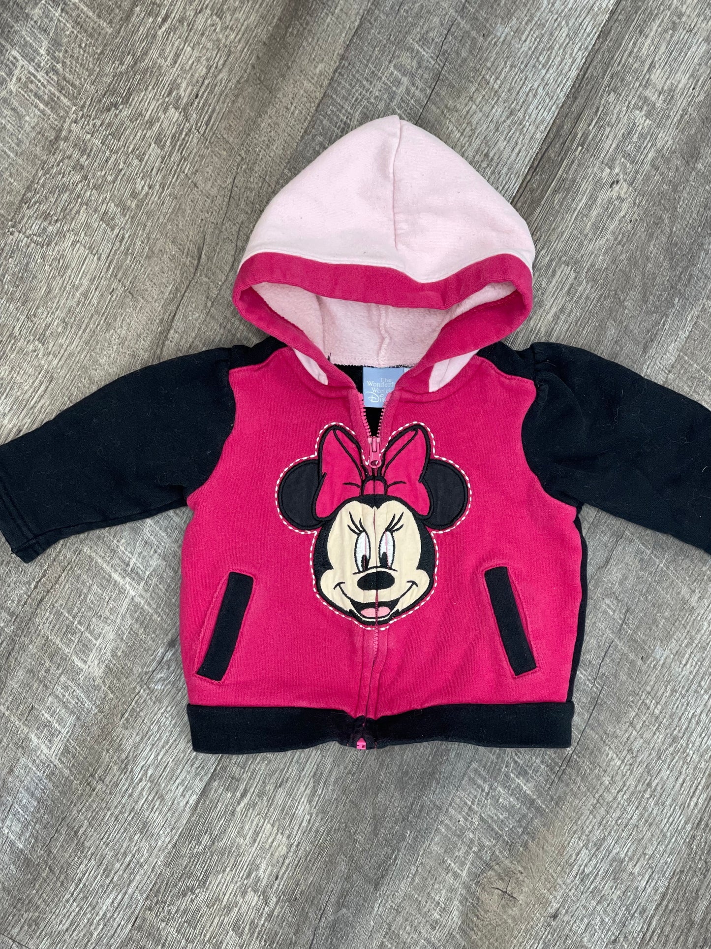 Veste à capuche rose et noire Minnie - 6m